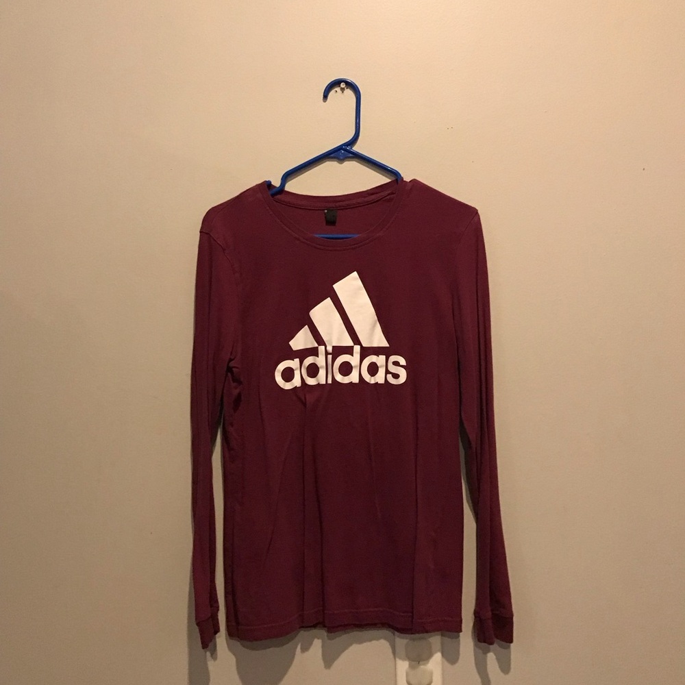 Adidas Maroon Long Sleeve Tee
